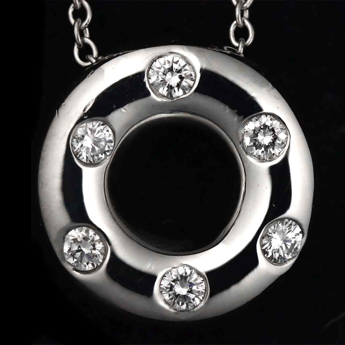 Dots Circle Diamond Necklace Platinum