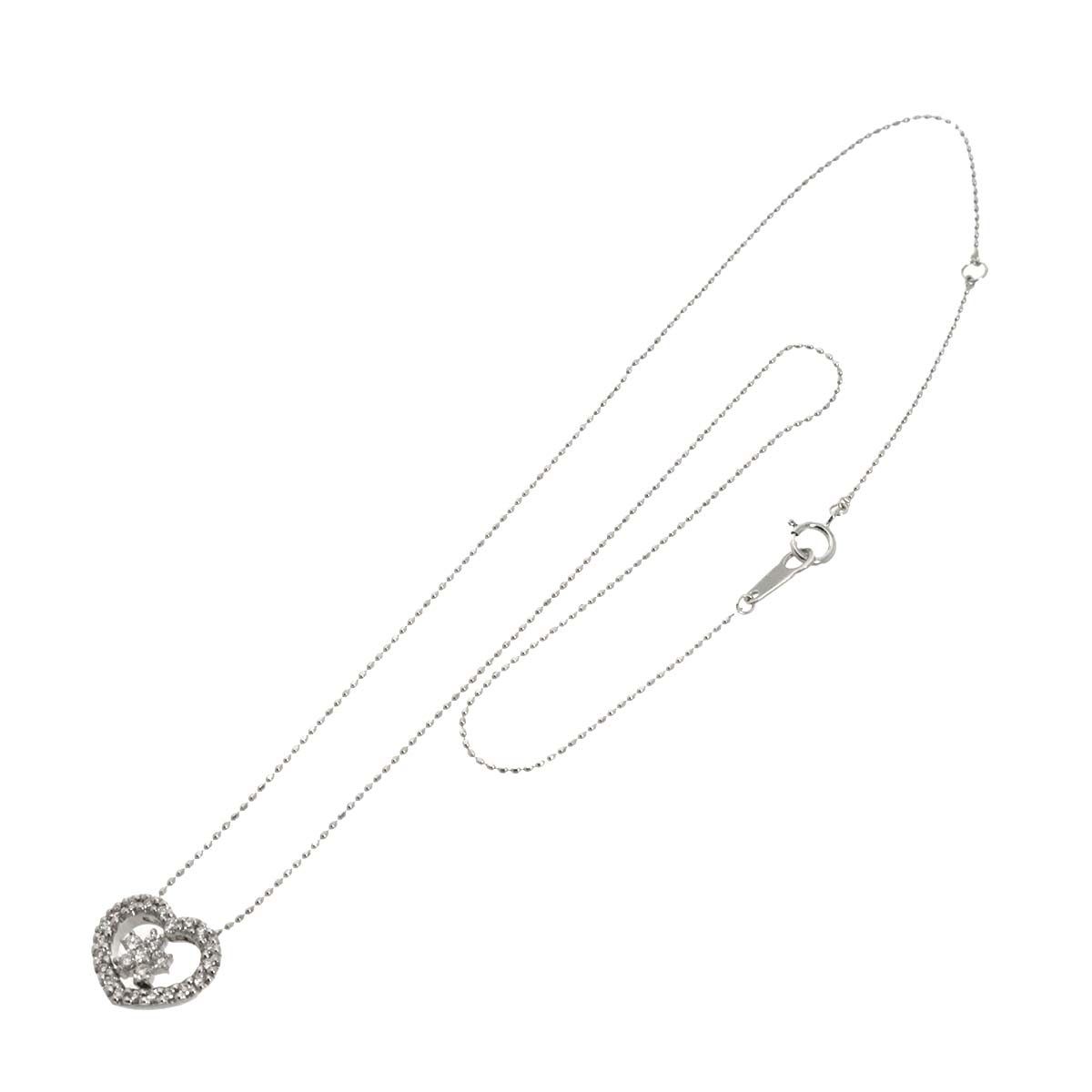 Diamond 0.25ct Heart Necklace 18K White Gold 750