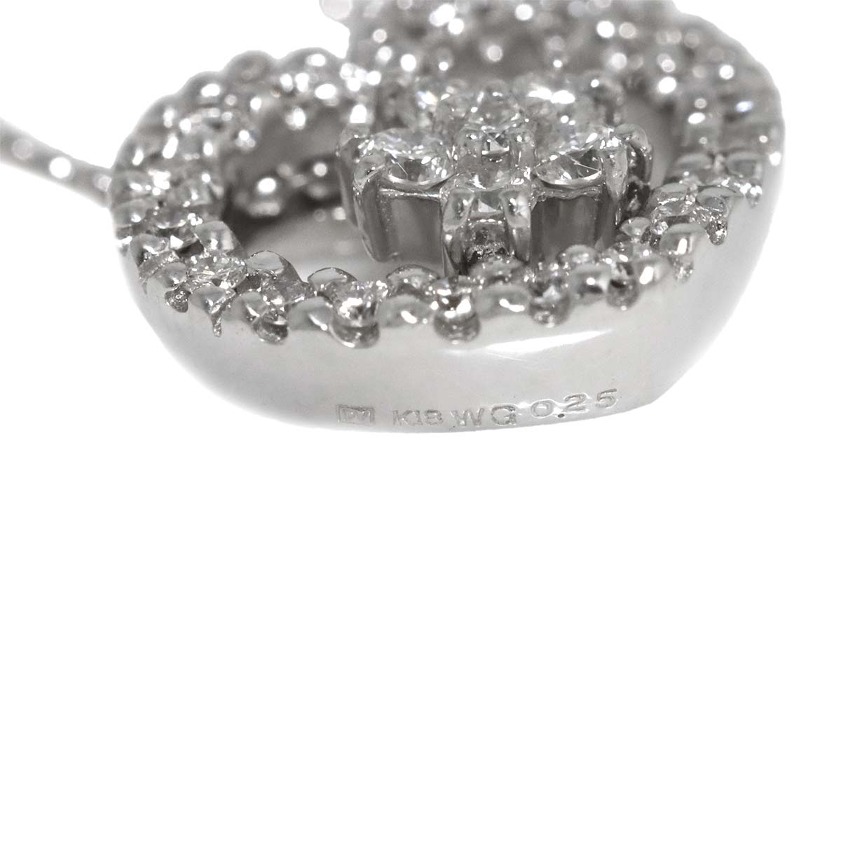 Diamond 0.25ct Heart Necklace 18K White Gold 750