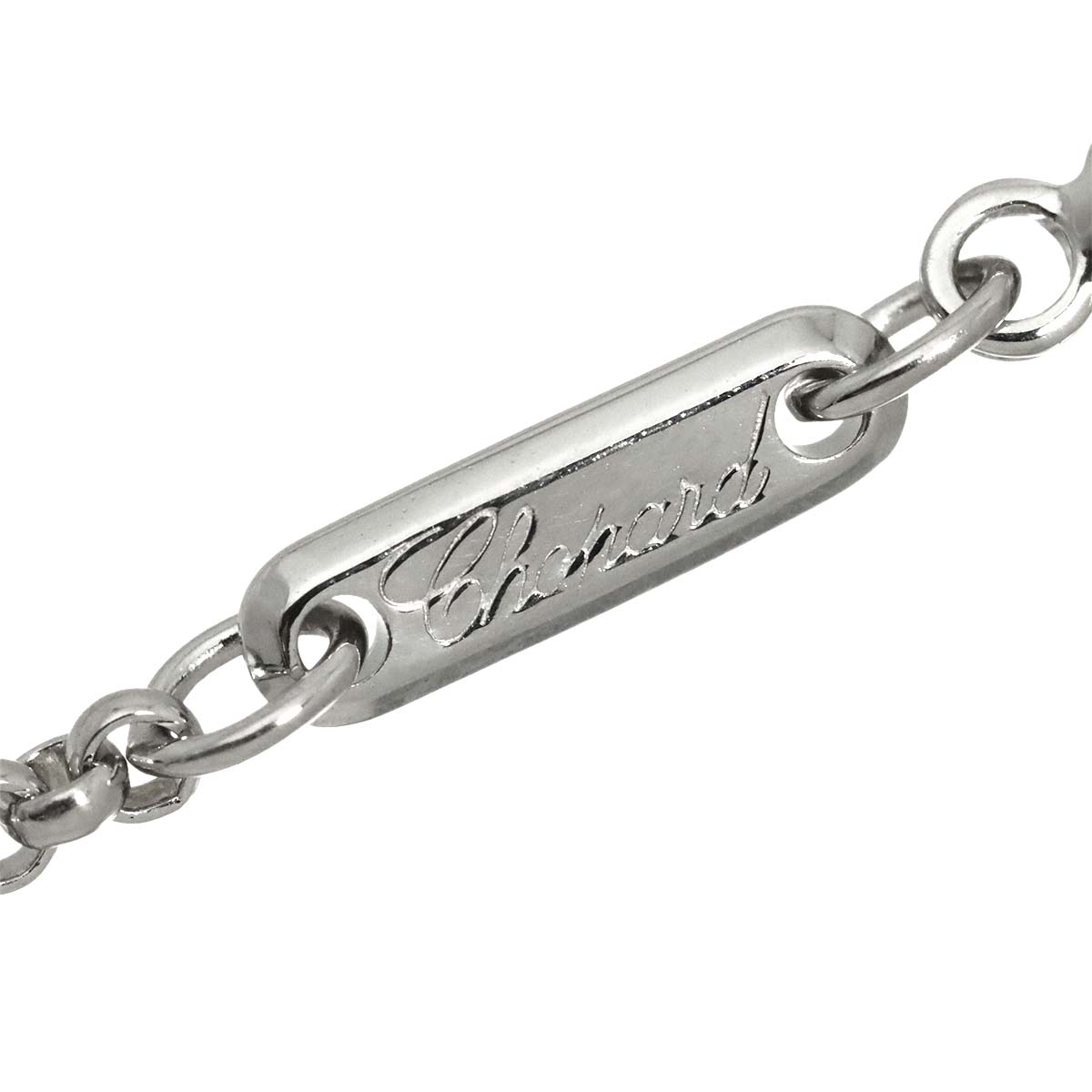 Happy Diamond Sapphire Cross Necklace 18K WG 750