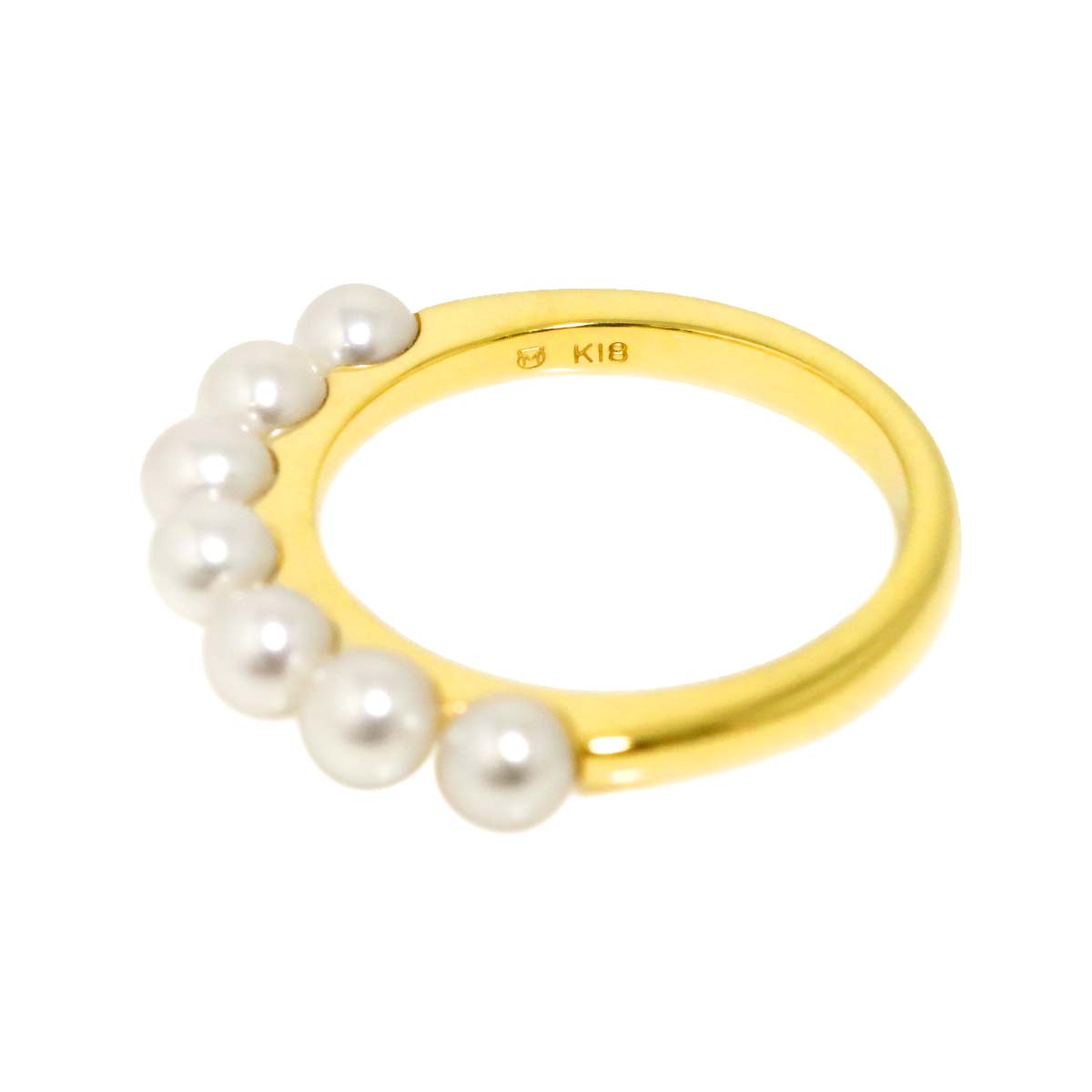 Baby Pearl 3.7-3.5mm Ring 18K YG 750 Size4.75-5(US)