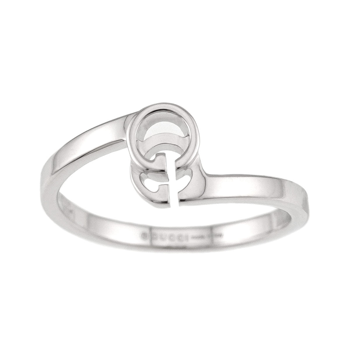 GG Logo Ring 18K WG White Gold 750 Size10 5.25(US)