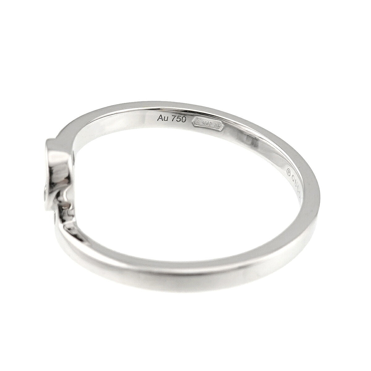GG Logo Ring 18K WG White Gold 750 Size10 5.25(US)