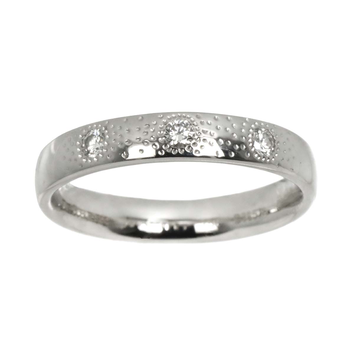 Diamond 0.12ct Ring 18K WG 750 Size6.5-6.75(US)