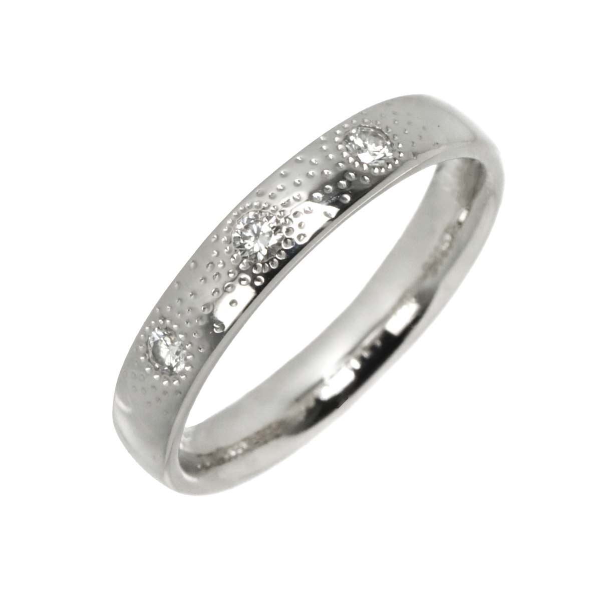 Diamond 0.12ct Ring 18K WG 750 Size6.5-6.75(US)