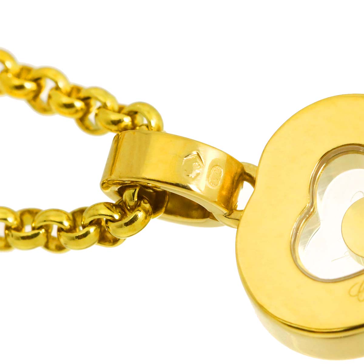 Happy Diamond Heart Necklace 18K Yellow Gold 750