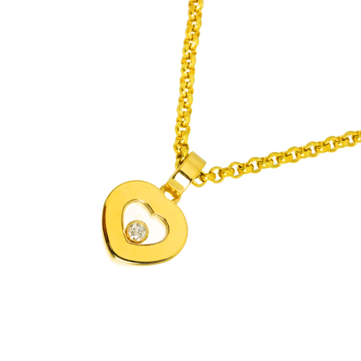Happy Diamond Heart Necklace 18K Yellow Gold 750