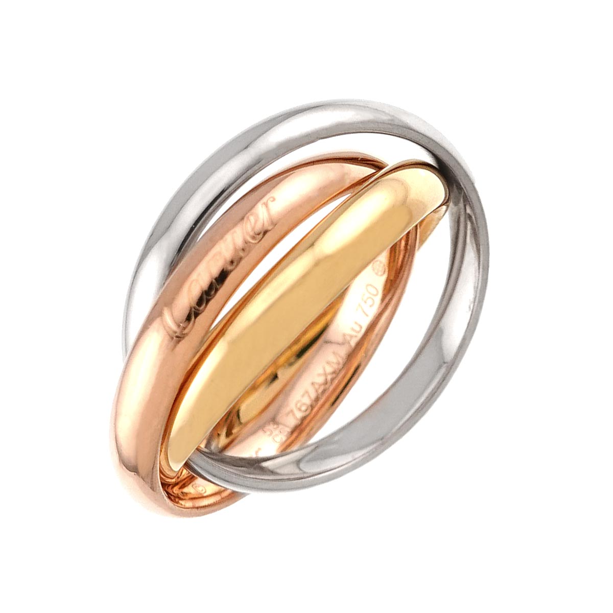 Trinity MM Ring 18K YG WG PG 750 Size53 6.25-6.5(US)
