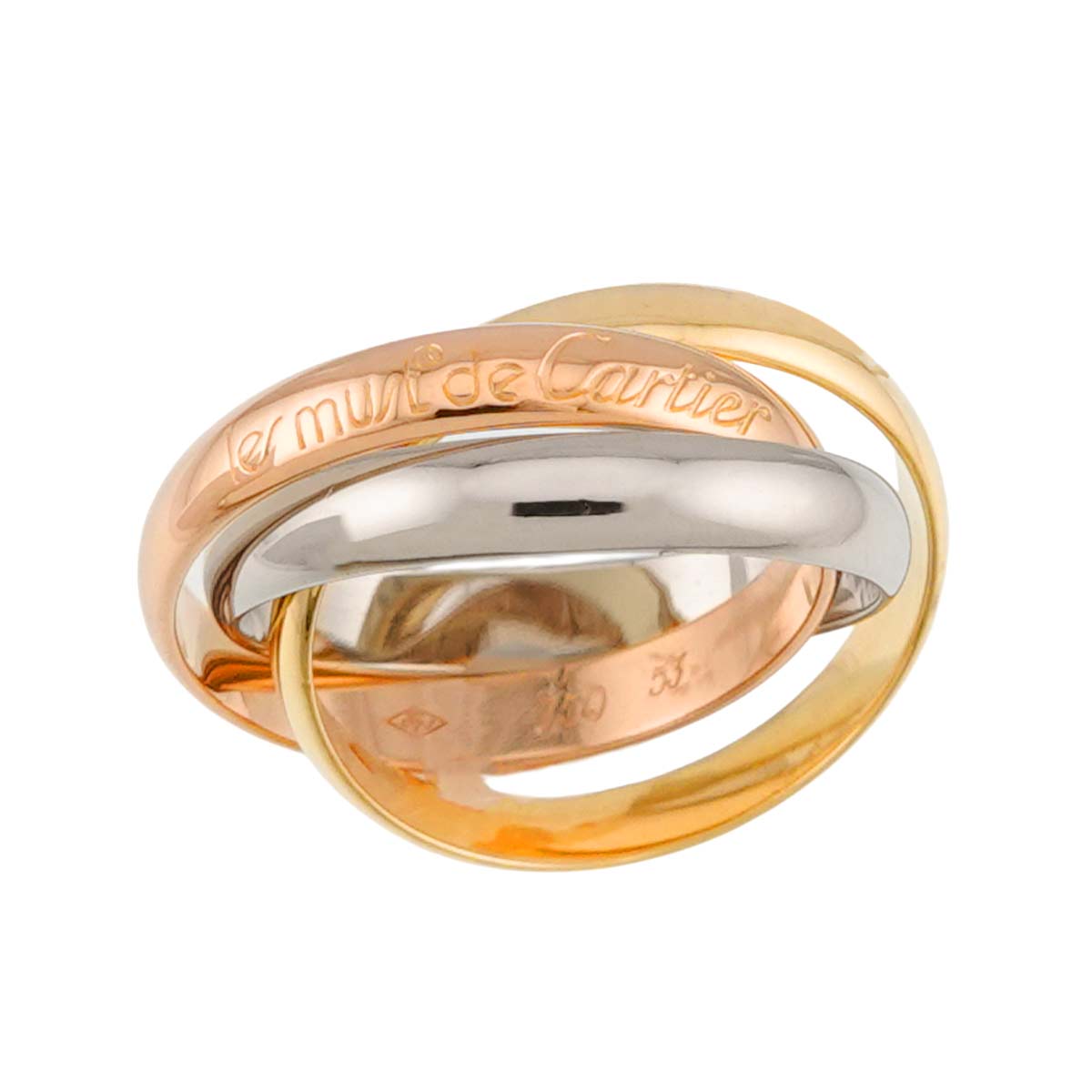 Trinity MM Ring 18K YG WG PG 750 Size53 6.25-6.5(US)