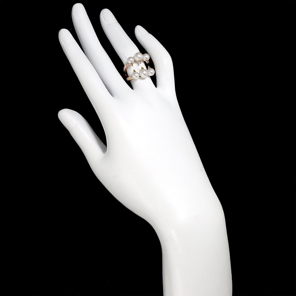 Akoya Pearl 6.2-5.0mm Ring 18K PG 750 Size5.25(US)