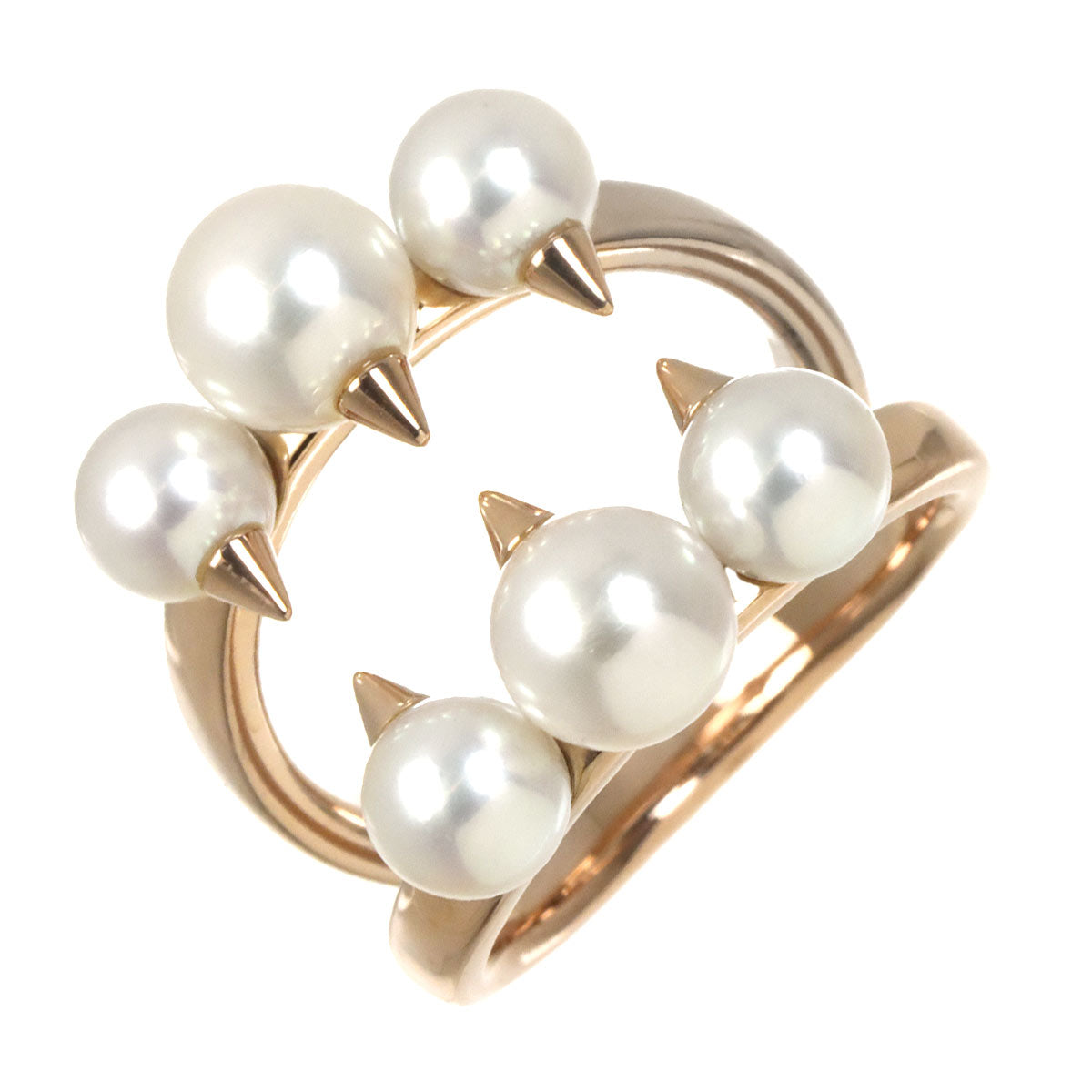 Akoya Pearl 6.2-5.0mm Ring 18K PG 750 Size5.25(US)