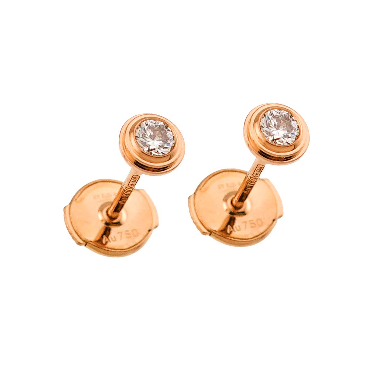 Damour Diamond Earrings Pierced SM 18K PG 750