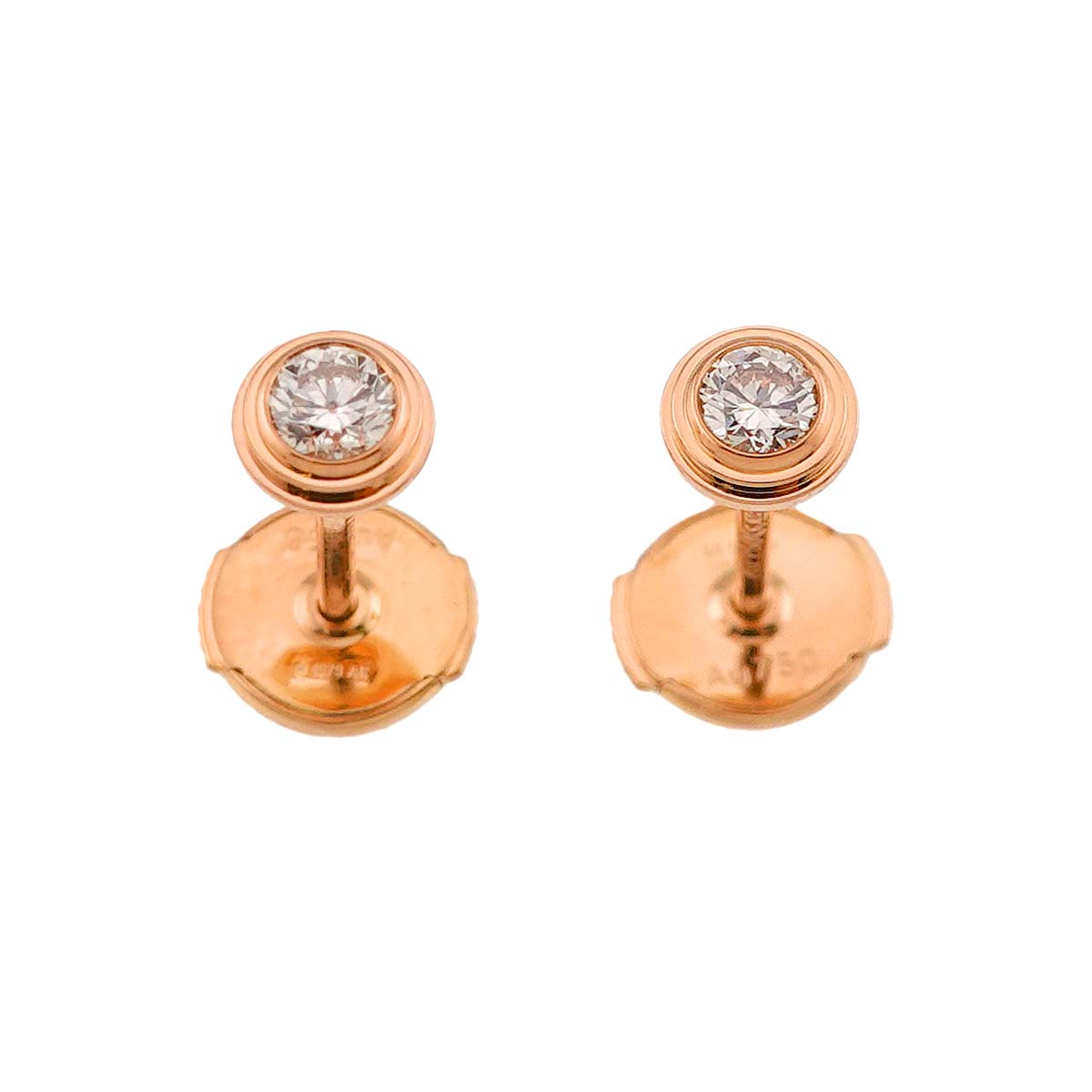 Damour Diamond Earrings Pierced SM 18K PG 750