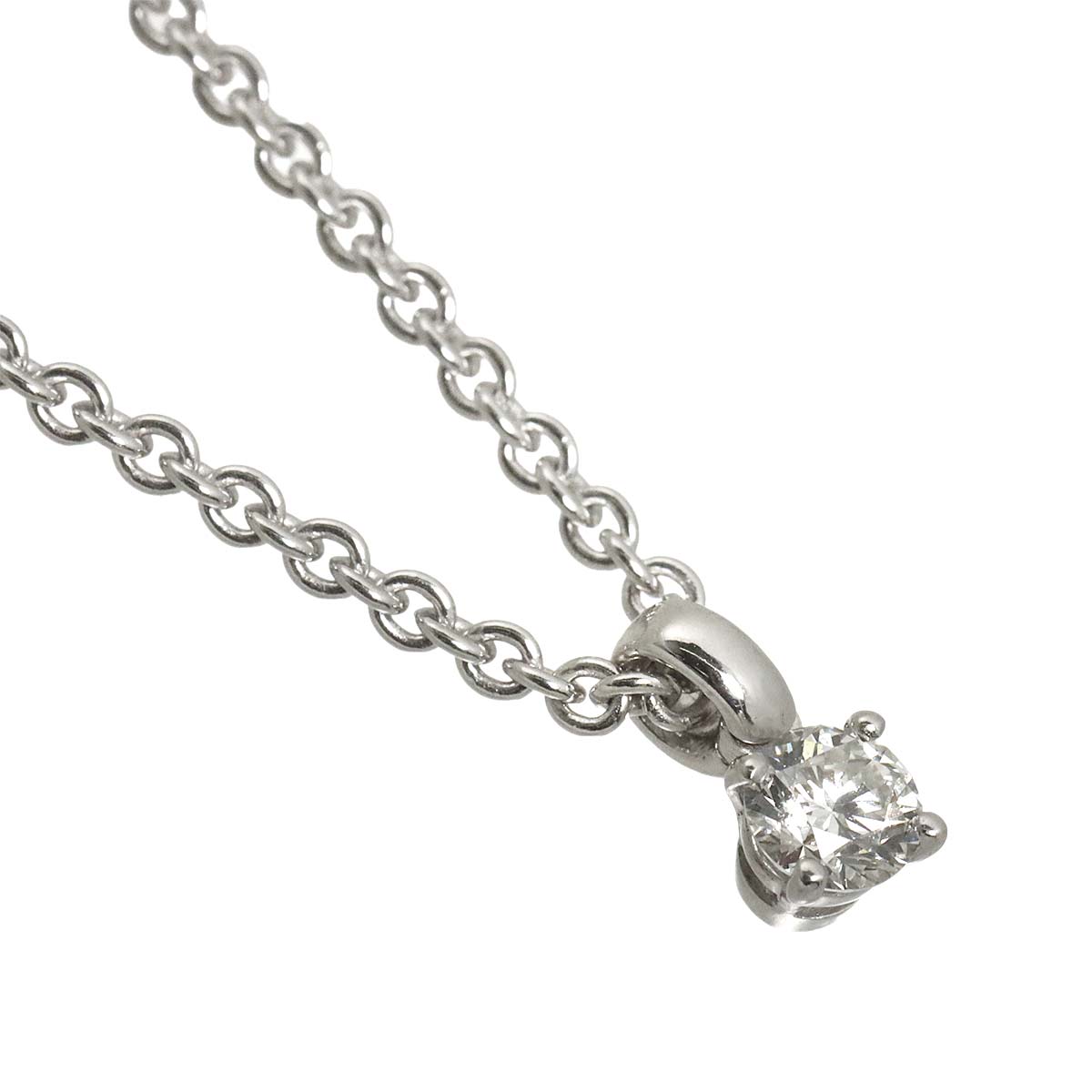 Diamond 0.27ct H/VVS2/EX Necklace 18K White Gold 750