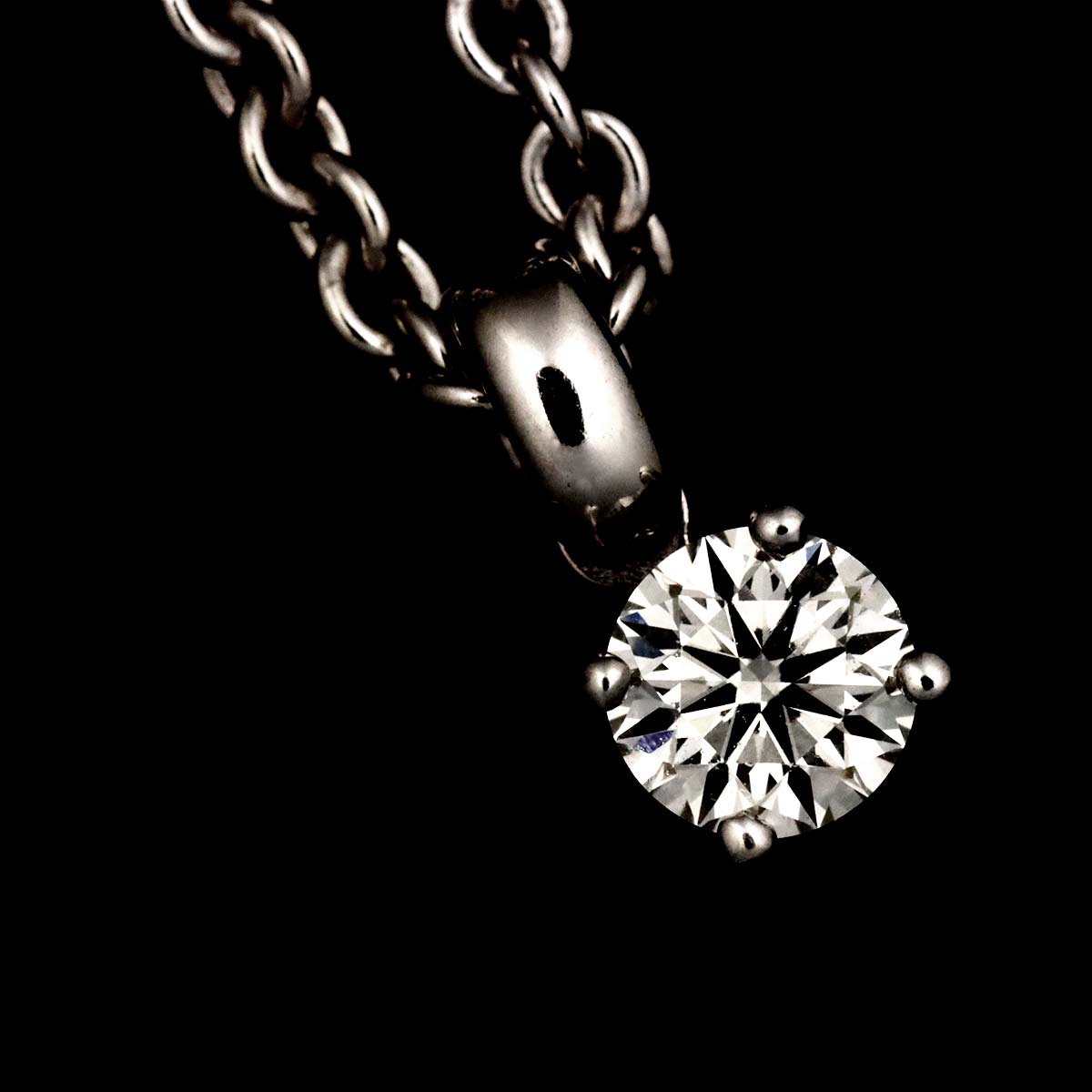 Diamond 0.27ct H/VVS2/EX Necklace 18K White Gold 750