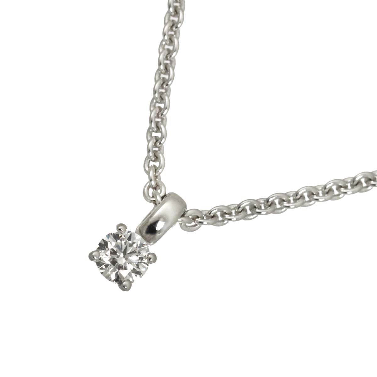 Diamond 0.27ct H/VVS2/EX Necklace 18K White Gold 750