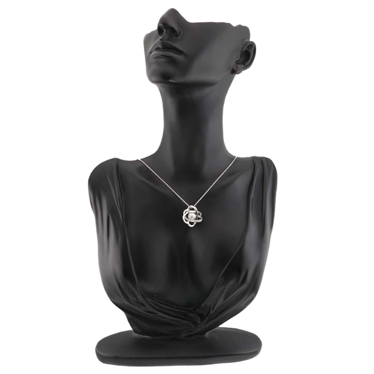 Akoya Pearl 7.3mm Diamond Necklace 18K White Gold 750
