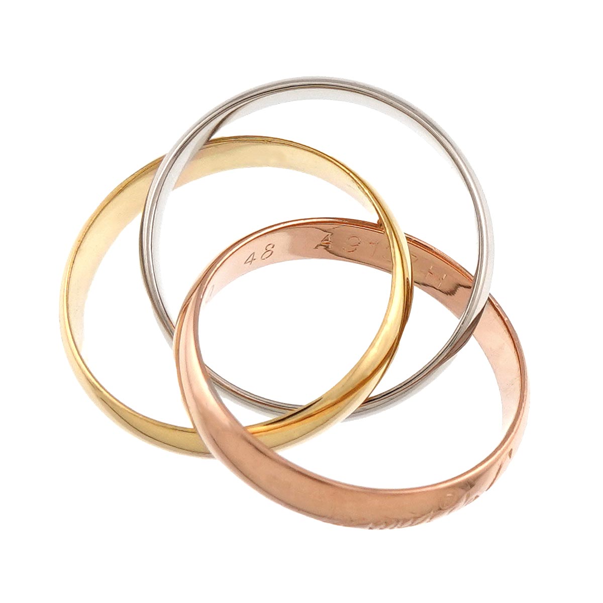 Trinity Ring MM 18K YG WG PG 750 Size48 4.5(US)