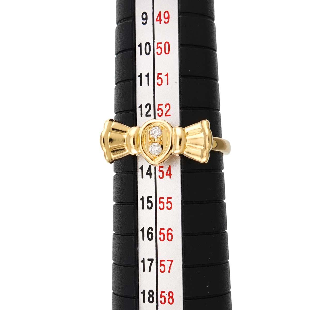 Diamond Ribbon Ring 18K YG 750 size6.25-6.5(US)