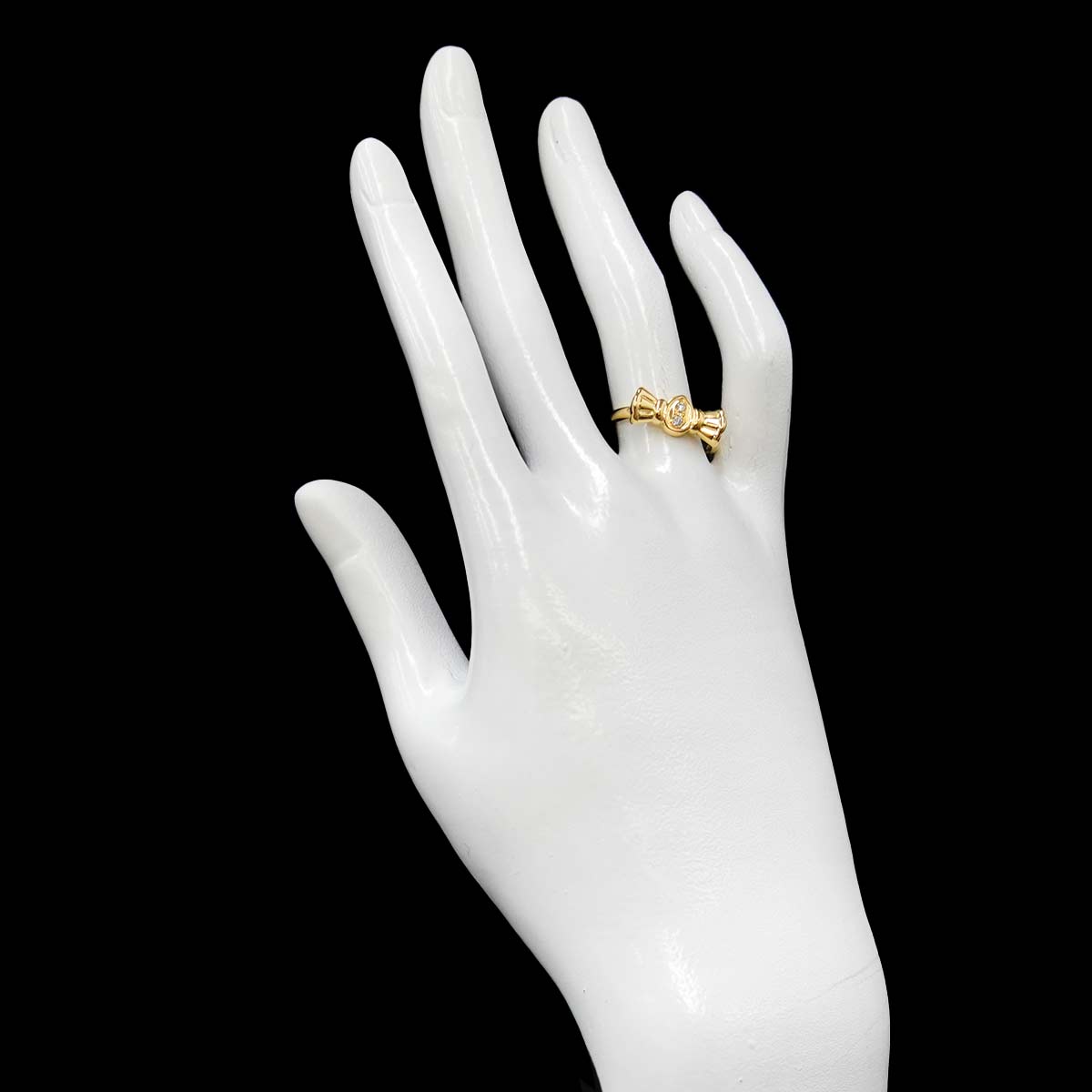 Diamond Ribbon Ring 18K YG 750 size6.25-6.5(US)