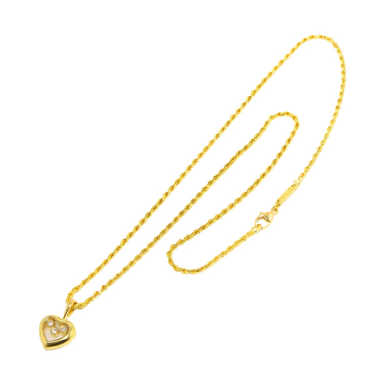 Happy Diamond Heart Necklace 18K Yellow Gold 750