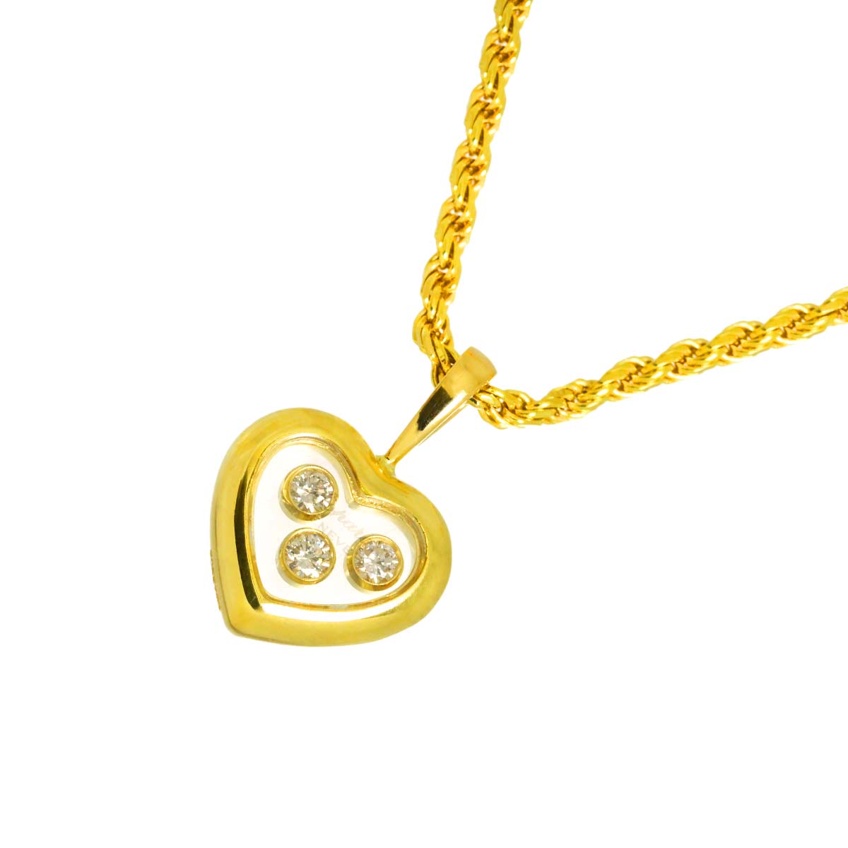 Happy Diamond Heart Necklace 18K Yellow Gold 750
