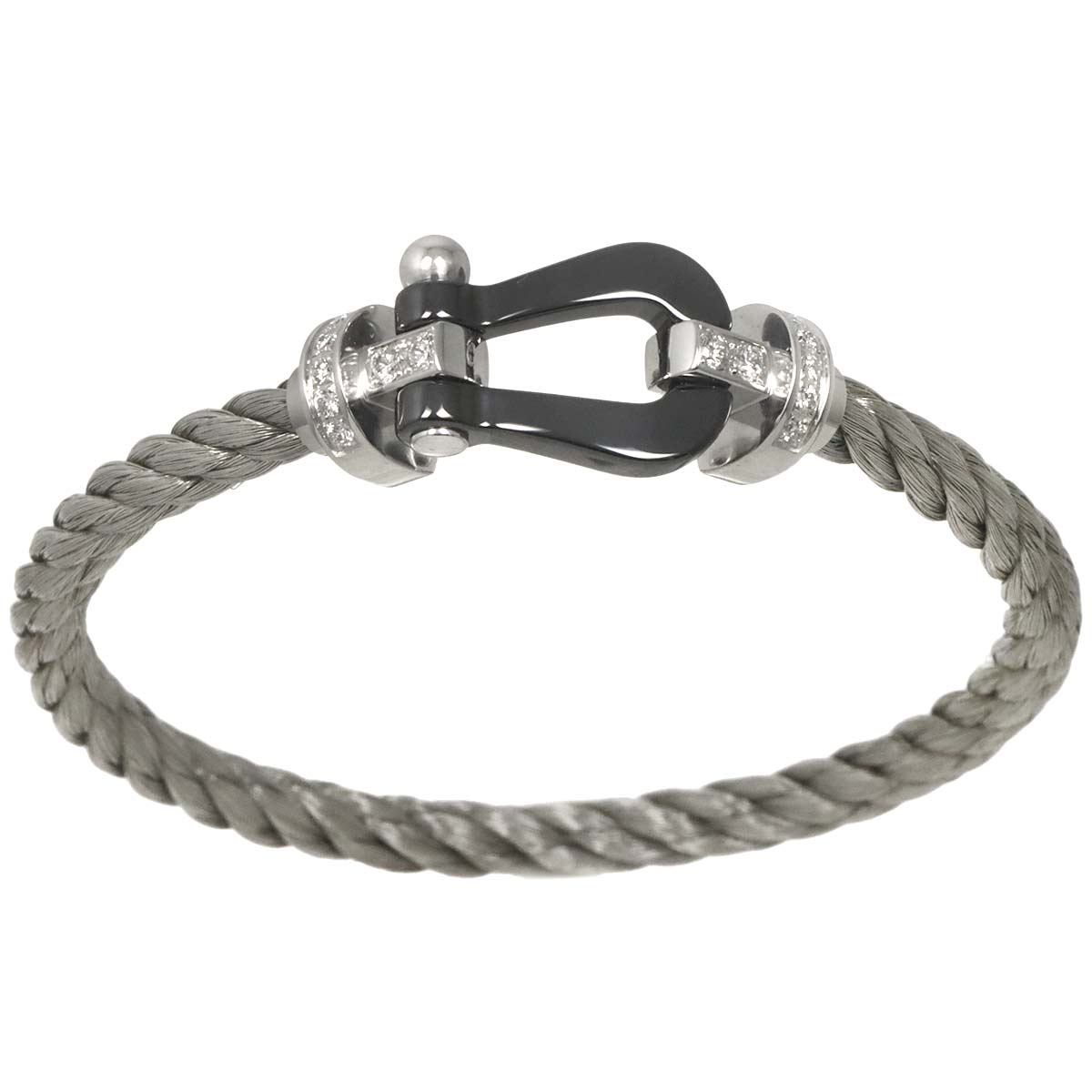 Force 10 LM Diamond Bracelet Ceramic 18K WG 750 Steel size16