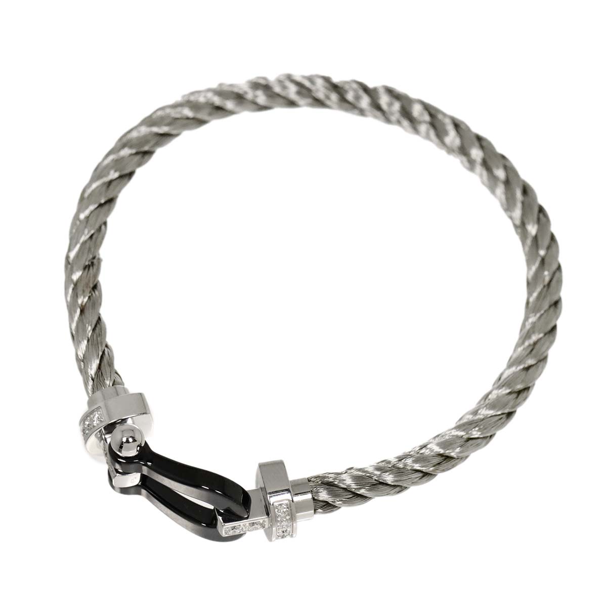 Force 10 LM Diamond Bracelet Ceramic 18K WG 750 Steel size16