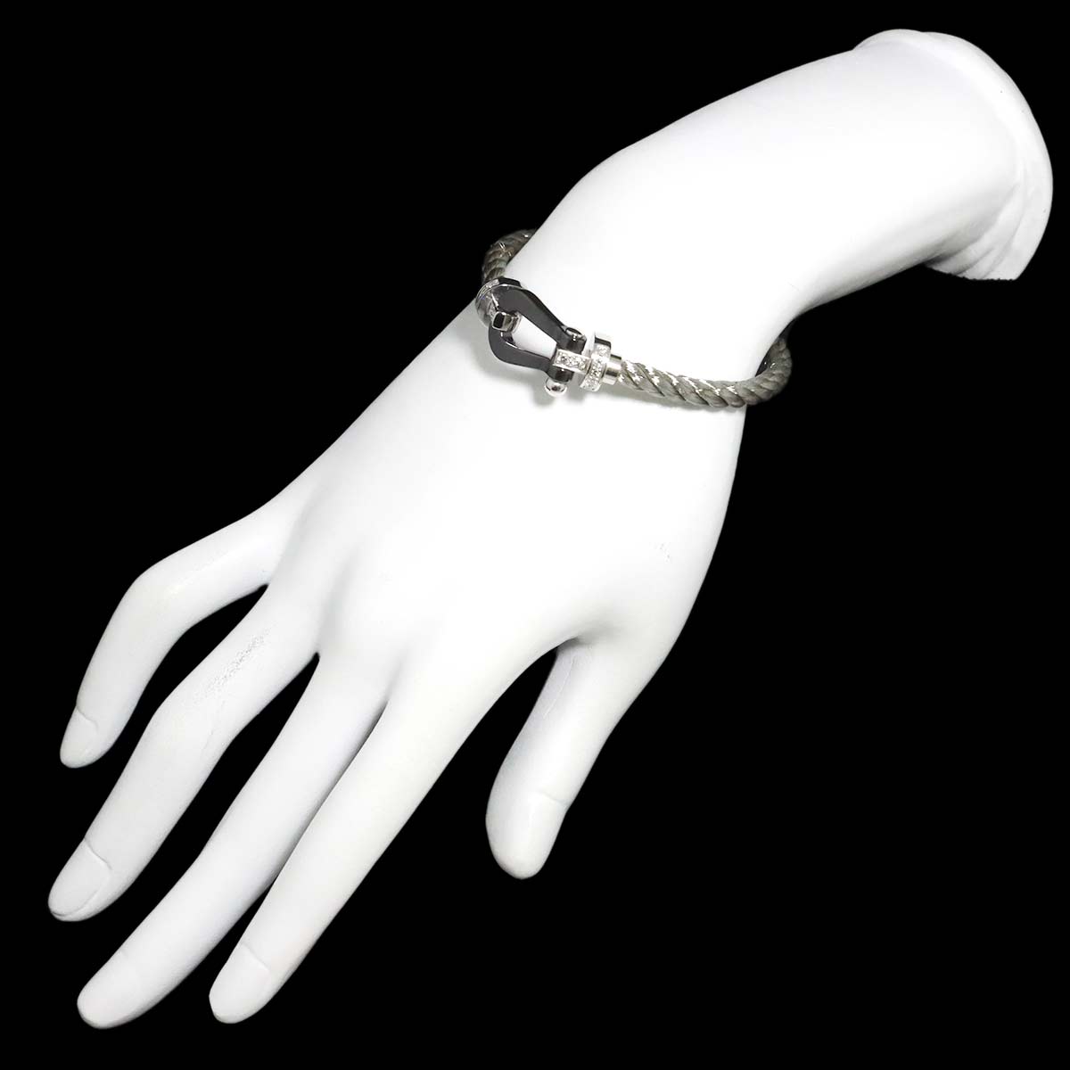 Force 10 LM Diamond Bracelet Ceramic 18K WG 750 Steel size16