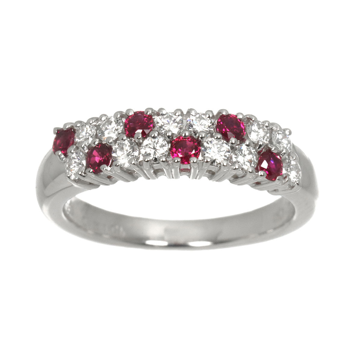 Ruby 0.31ct Diamond 0.35ct Ring Pt Platinum Size5.75-6(US)
