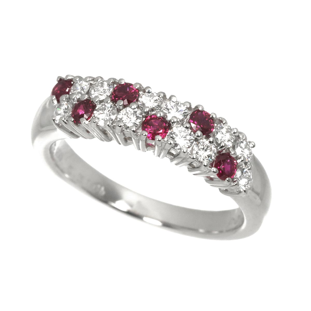 Ruby 0.31ct Diamond 0.35ct Ring Pt Platinum Size5.75-6(US)