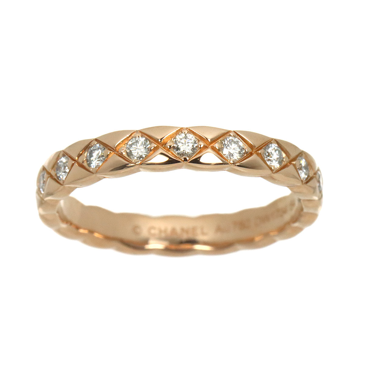 Coco Crush Diamond Ring 18K Pink Gold 750 Size54 6.25-6.5(US)