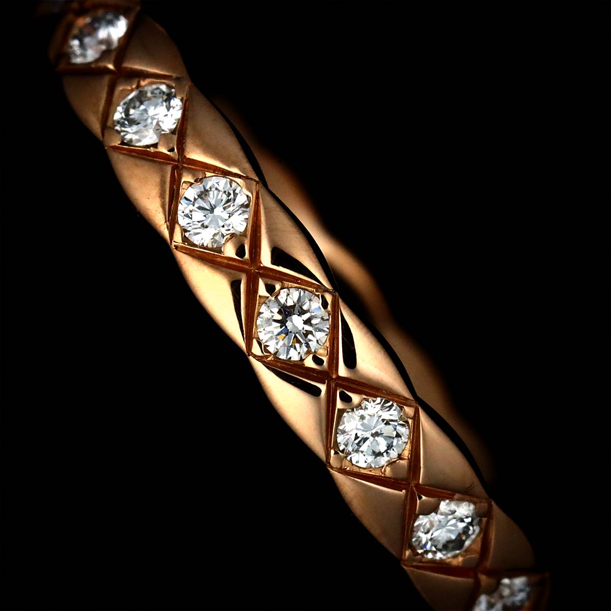 Coco Crush Diamond Ring 18K Pink Gold 750 Size54 6.25-6.5(US)