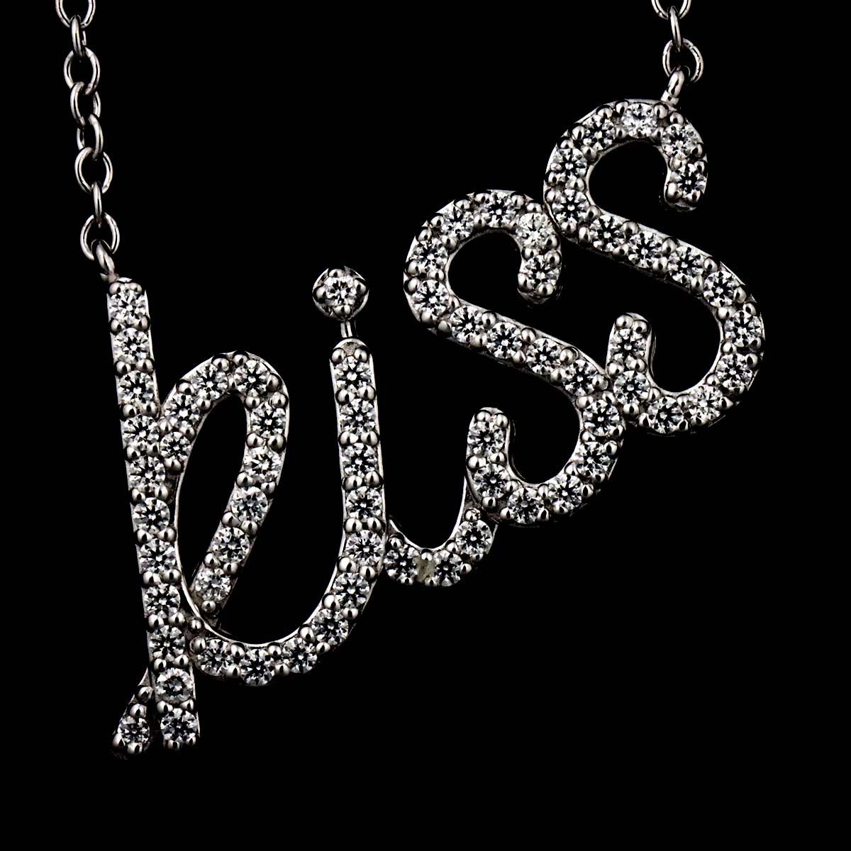 Graffiti Kiss Diamond Necklace 18K White Gold 750