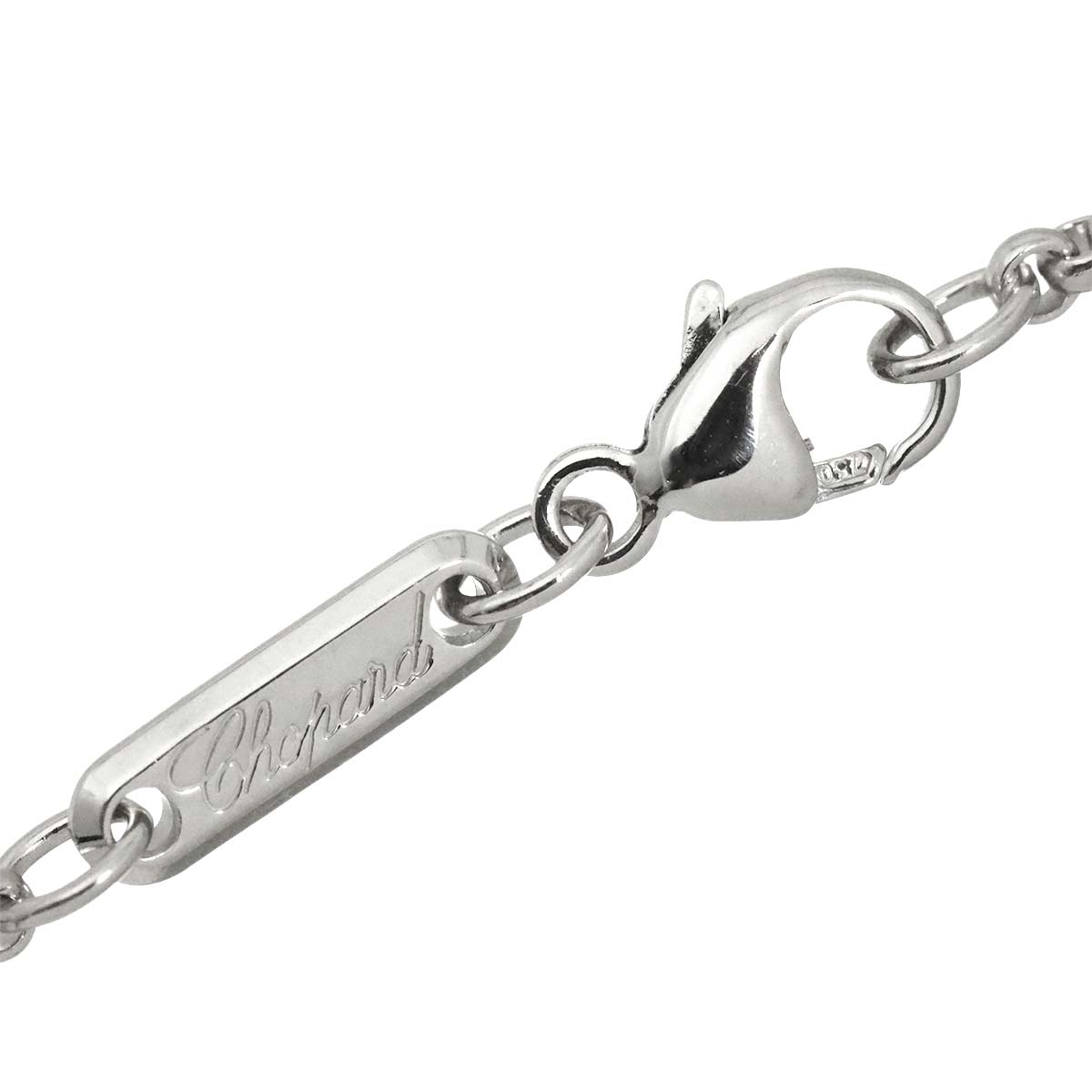 Happy Diamond Sapphire Cross Necklace 18K WG 750
