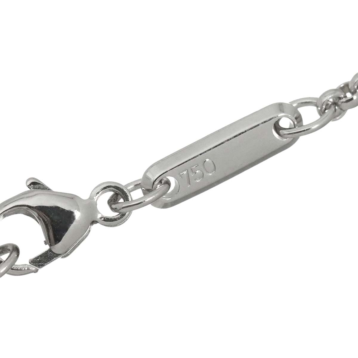 Happy Diamond Sapphire Cross Necklace 18K WG 750