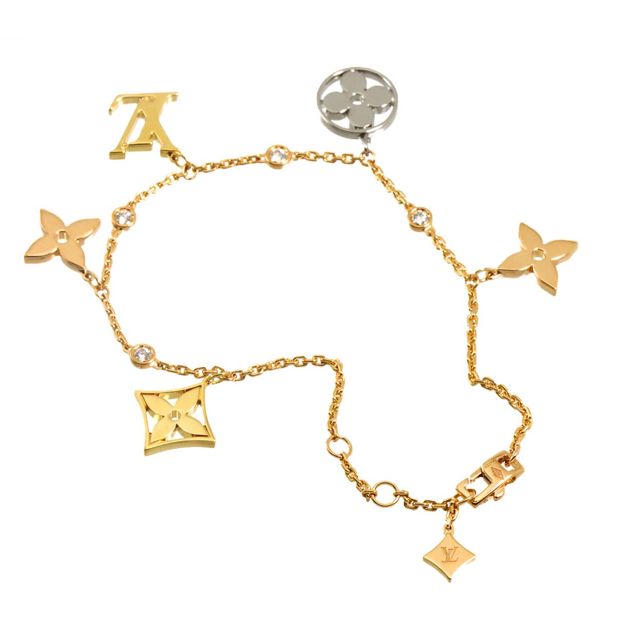Monogram Diamond Bracelet 18K YG WG PG 750
