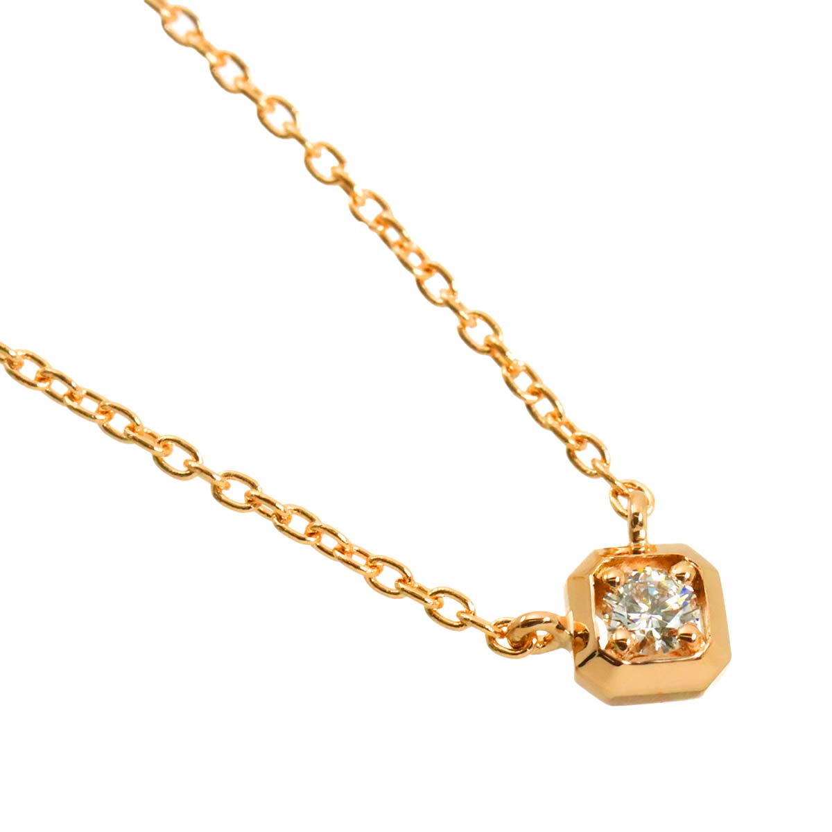 Diamond Necklace 18K Pink Gold 750
