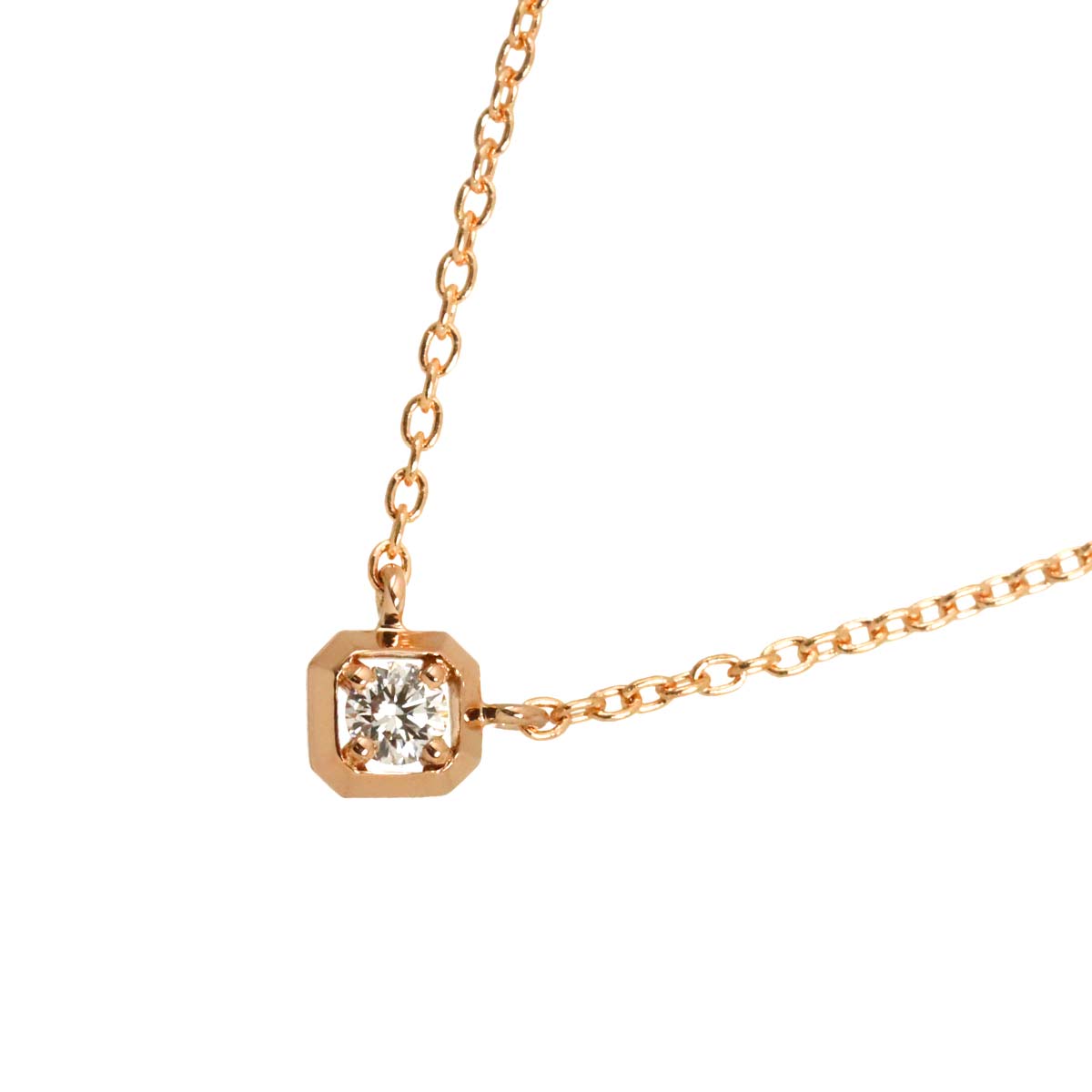 Diamond Necklace 18K Pink Gold 750