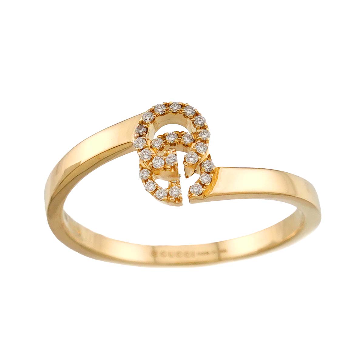 Diamond Ring 18K Yellow Gold 750 Size14 6.75(US)