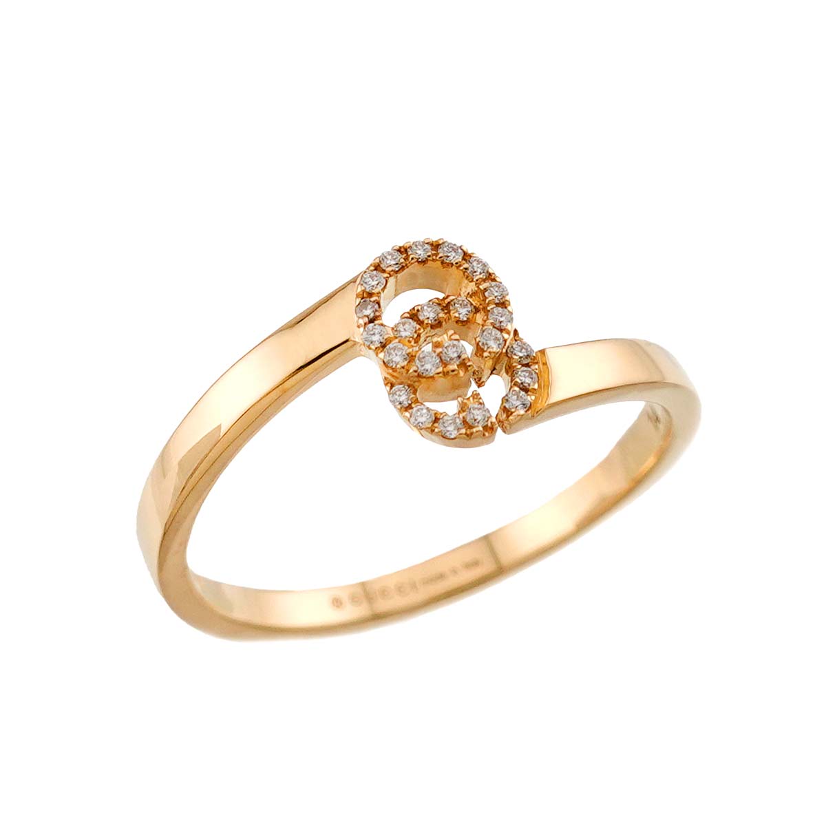 Diamond Ring 18K Yellow Gold 750 Size14 6.75(US)