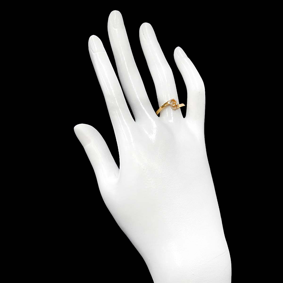 Diamond Ring 18K Yellow Gold 750 Size14 6.75(US)
