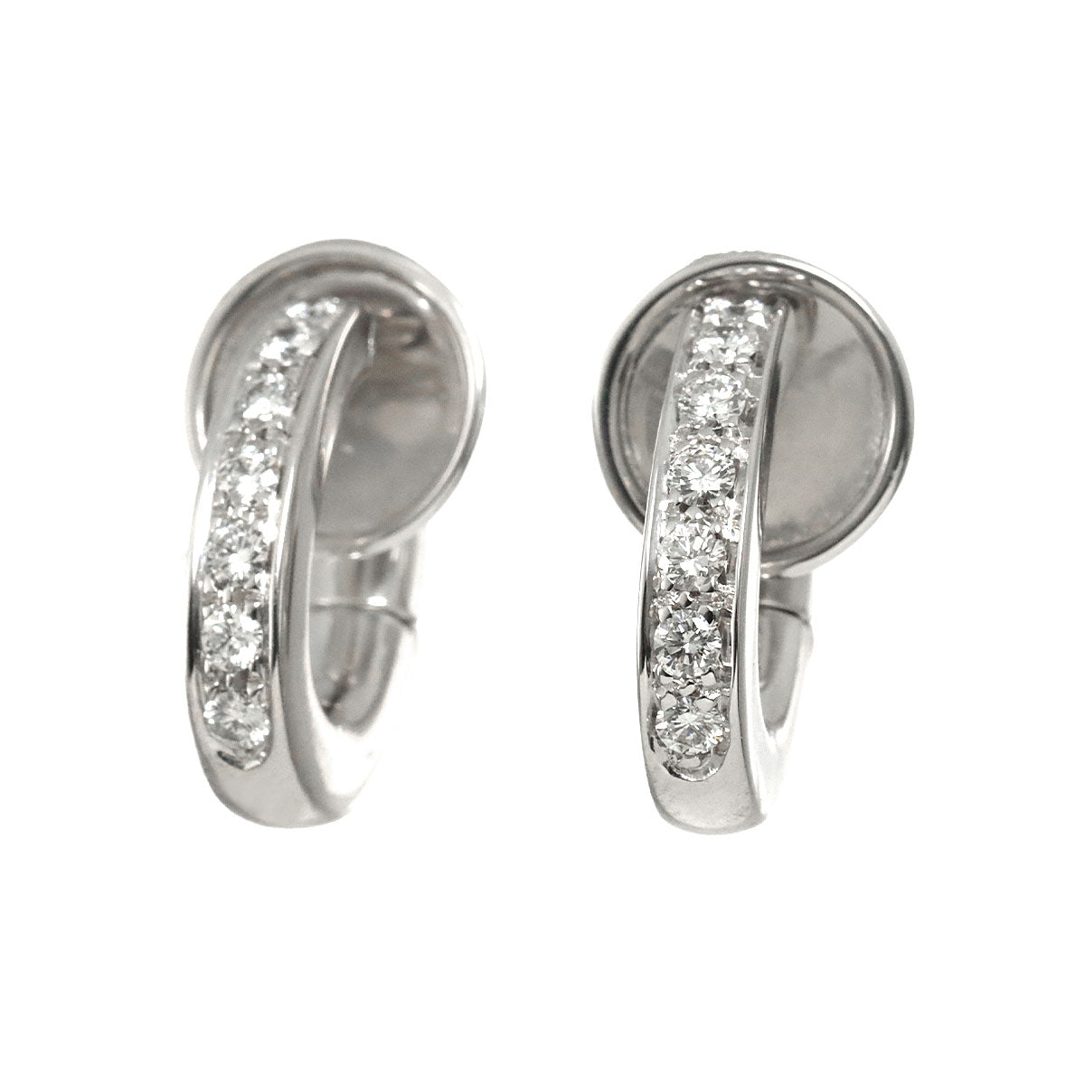 Diamond Earrings Clip on 18K White Gold 750