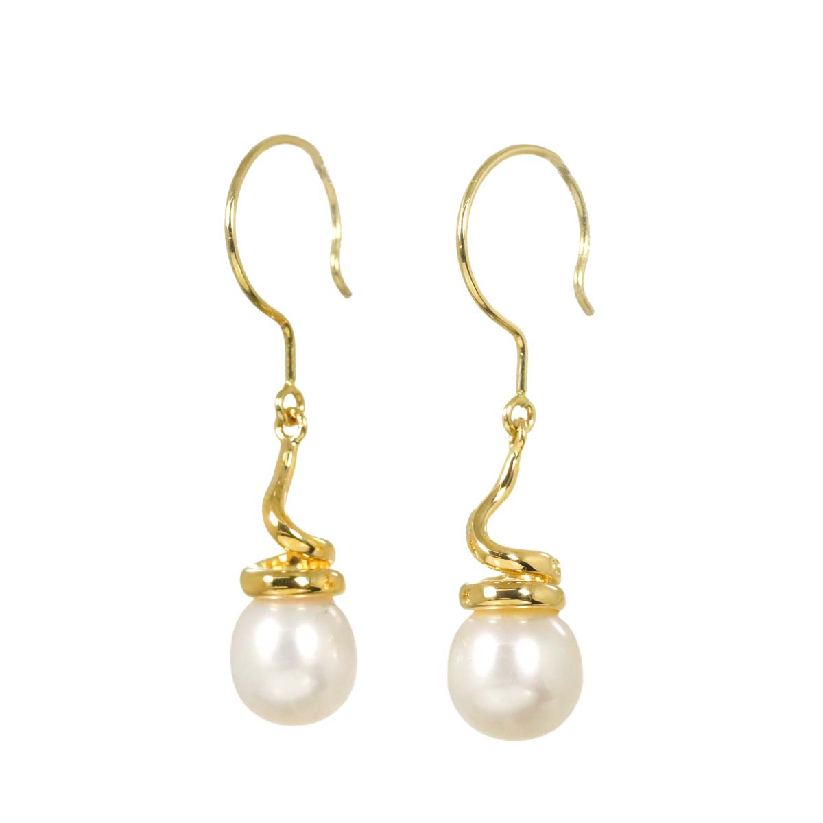 TASAKI Freshwater pearl 7.3-7.0mm Hook Earrings Pierced 18K YG 750