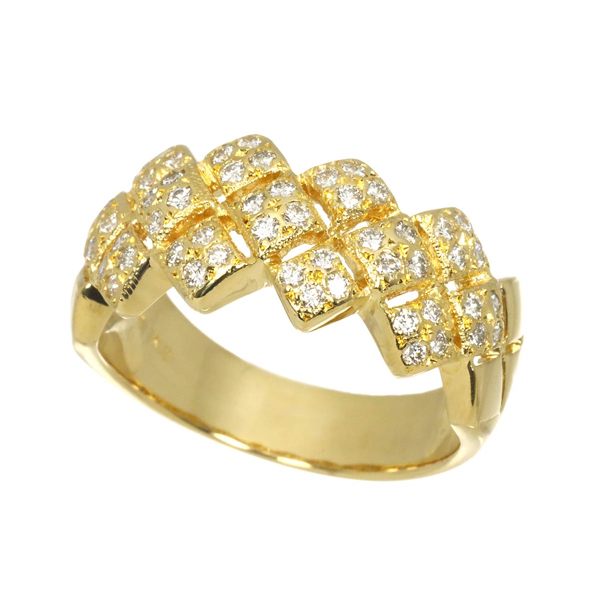 Diamond 0.52ct Ring 18K YG 750 Size7.75-8(US)