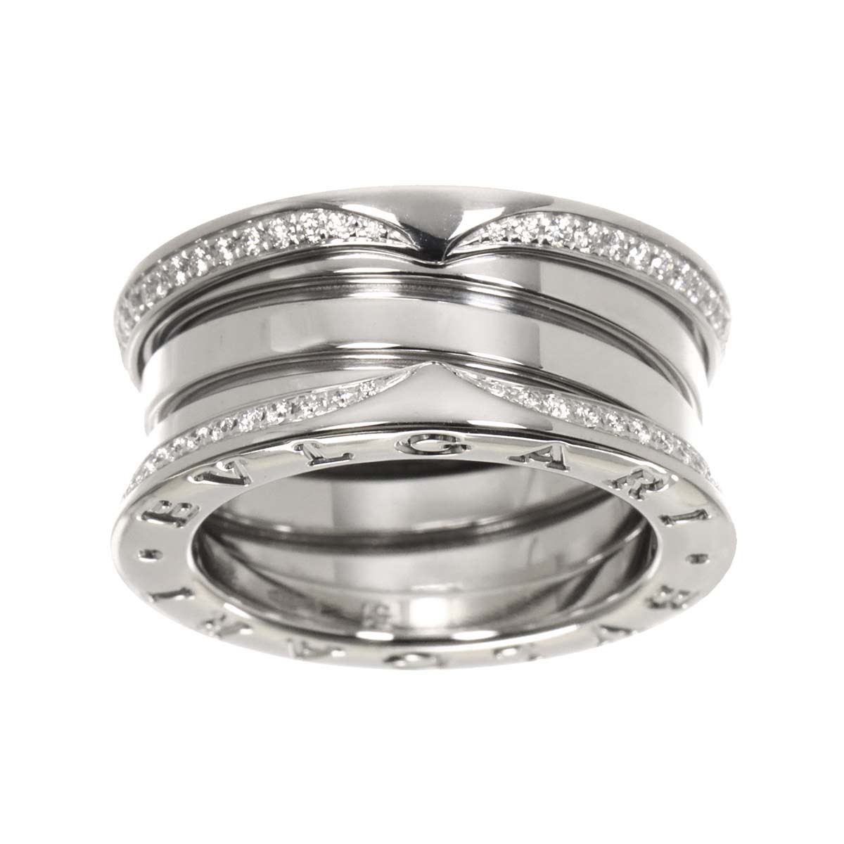 B-zero1 3Band Pave Diamond Ring 18K WG 750 size51 5.25(US)