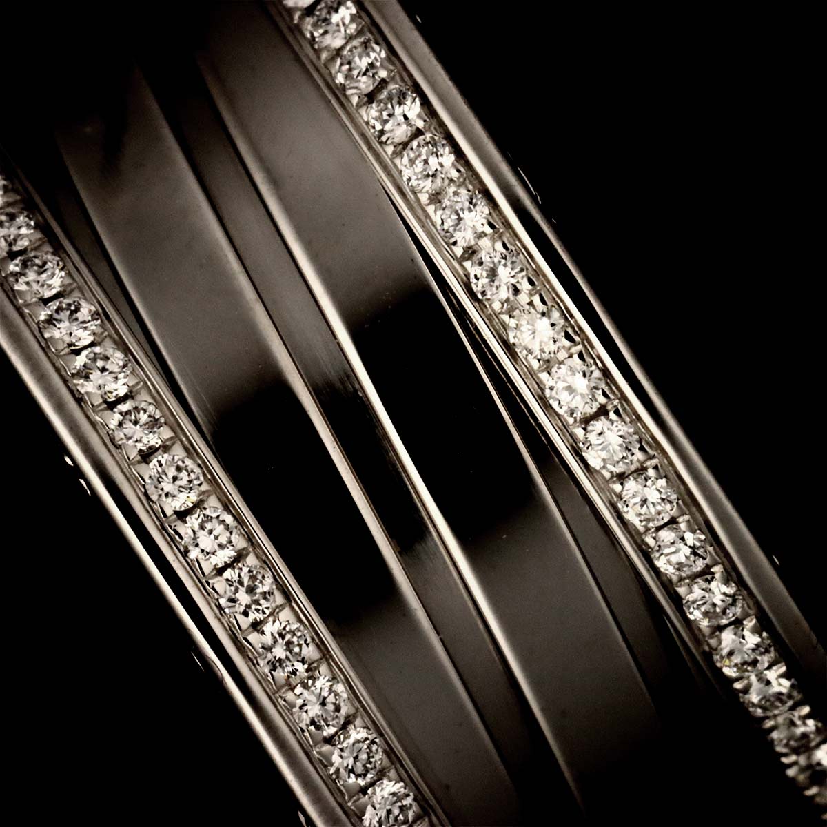 B-zero1 3Band Pave Diamond Ring 18K WG 750 size51 5.25(US)