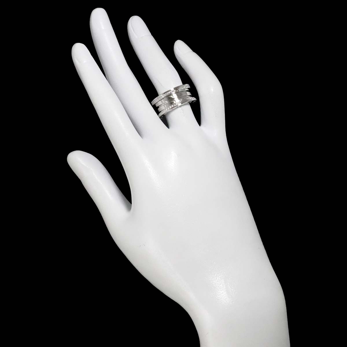 B-zero1 3Band Pave Diamond Ring 18K WG 750 size51 5.25(US)