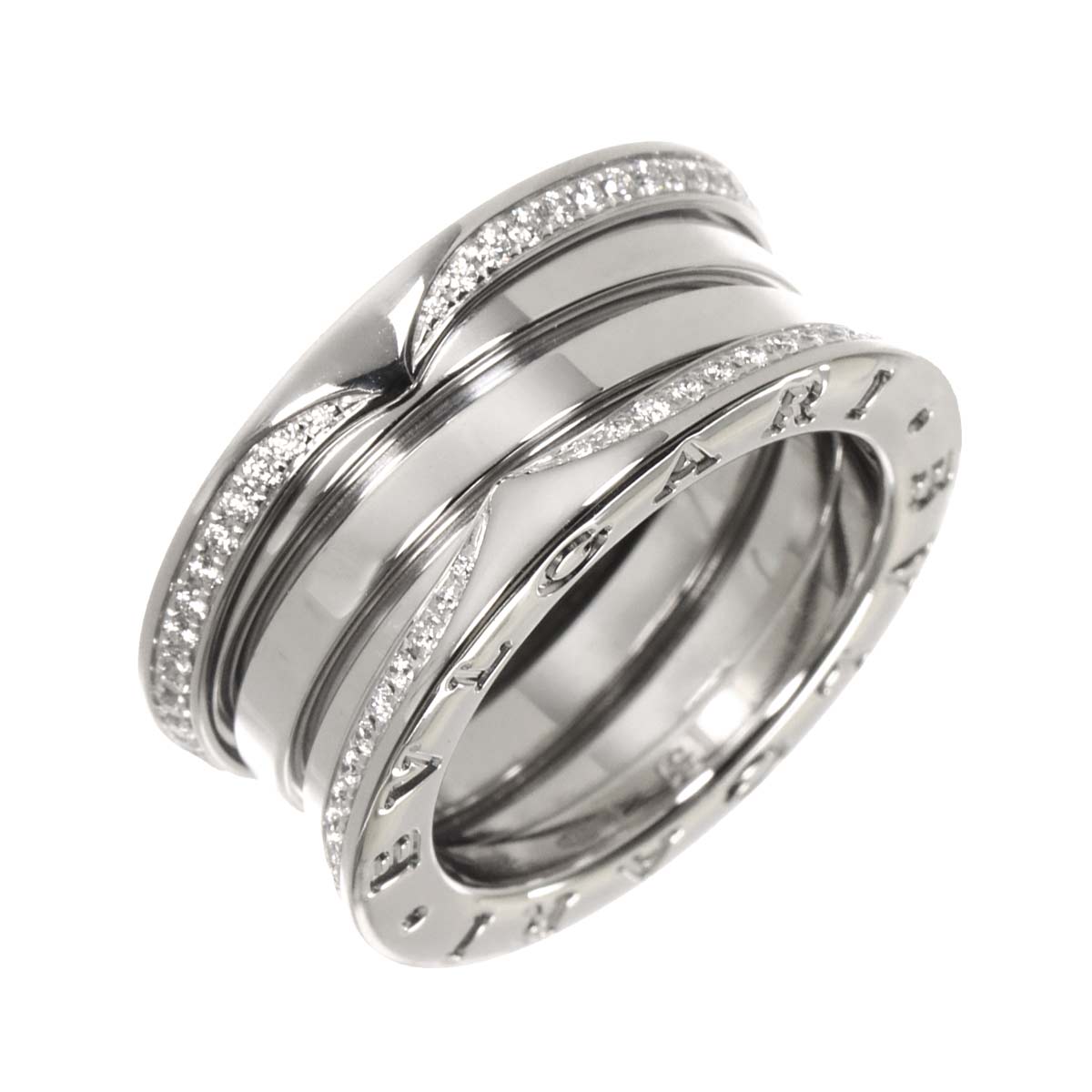 B-zero1 3Band Pave Diamond Ring 18K WG 750 size51 5.25(US)