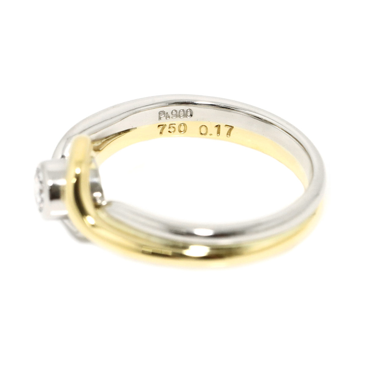 Diamond 0.17ct Ring Pt 18K YG 750 size5.25-5.5(US)